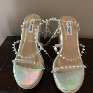 STEVE MADDEN Jaxy Studded Espadrille Wedge Sandals